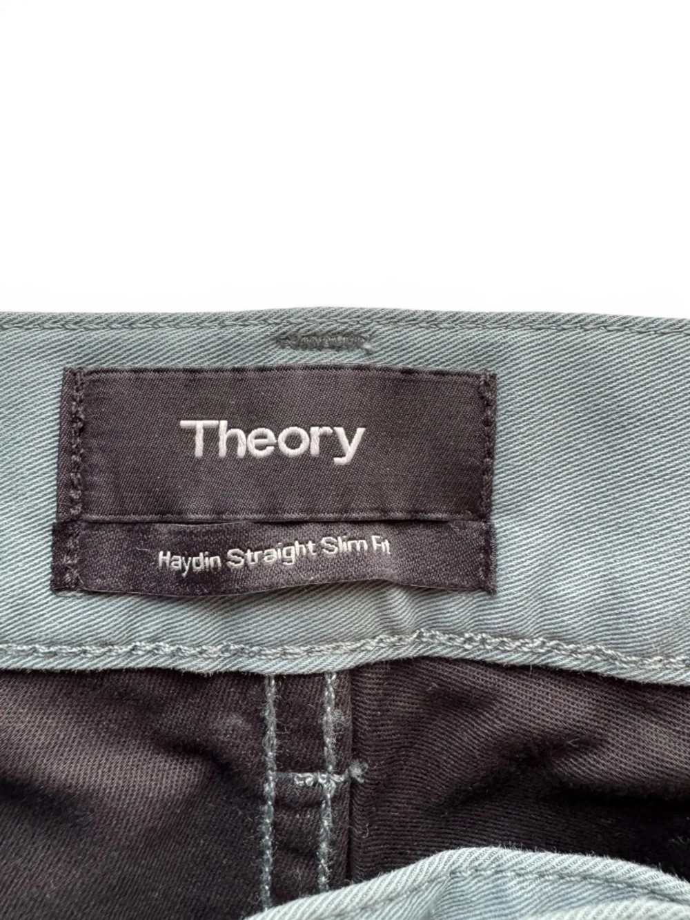 THEORY Haydin Straight Slim Fit Green Jeans Pants Men’s 34 Stretch